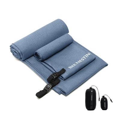 Juego de toallas ultraligeras de secado rápido BeeNesting, súper resistentes a los olores, para deportes de viaje, con almacenamiento para toallas de microfibra, azul marino 2, absorbentes.