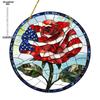American Flag Rose Theme Sun Catcher Acrylic Hang Sign, Nurseries, Vintage Home Decor Wall for Bar Kitchen, Restaurant Shop Wall Decor, Garden Decorat