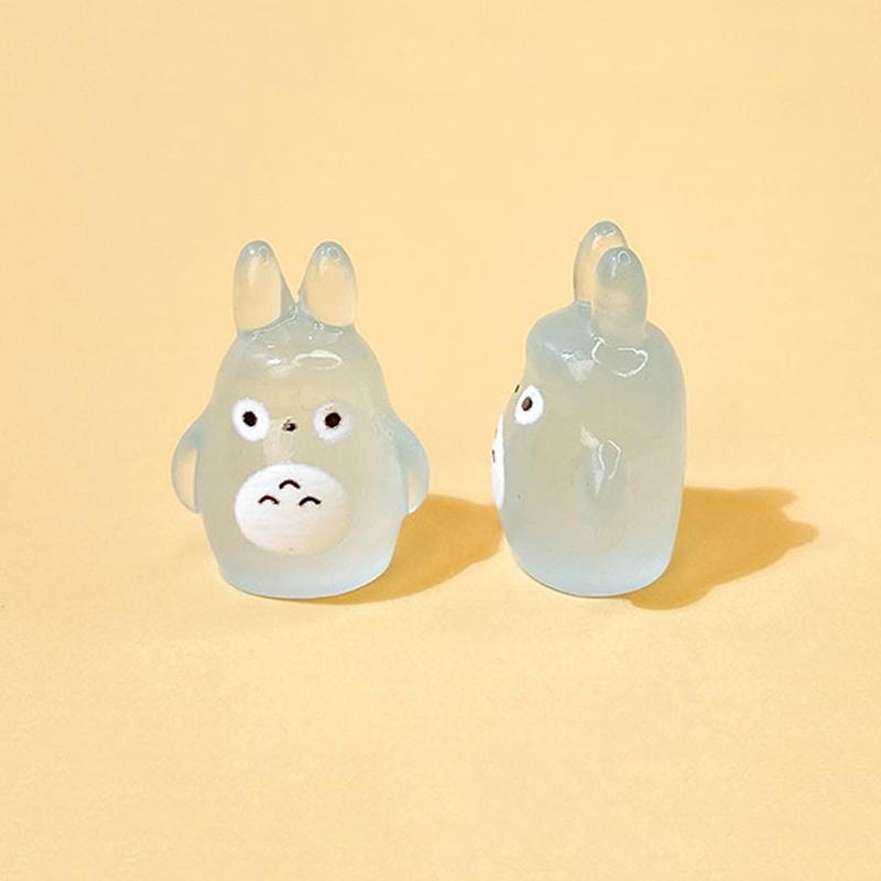

1Pc Outdoor Miniature Glow In Dark Totoro Diy Fairy Garden Decoration Colorful Luminous Totoro Micro Landscape Accessories світло-синій колір