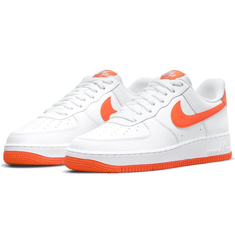 New Nike Air Force 1 Low White Orange 2021 DC2911-101