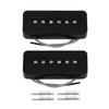 FLEOR Alnico 5 Single Coil Pickup Soapbar Pickup Black P90 Neck & Bridge Pickup Set
