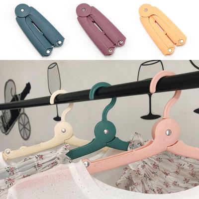 Travel Folding Plastic Hanger Foldable Clothes Drying Rack Portable Collapsible Clothing Hanger with Anti-Slip Groove