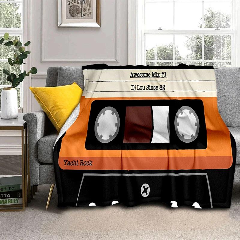 3D Music Cassette Tape Retro Pattern Blanket,Soft Throw Blanket for Home Bedroom Bed Sofa Picnic Travel Office Cover Blanket Kid