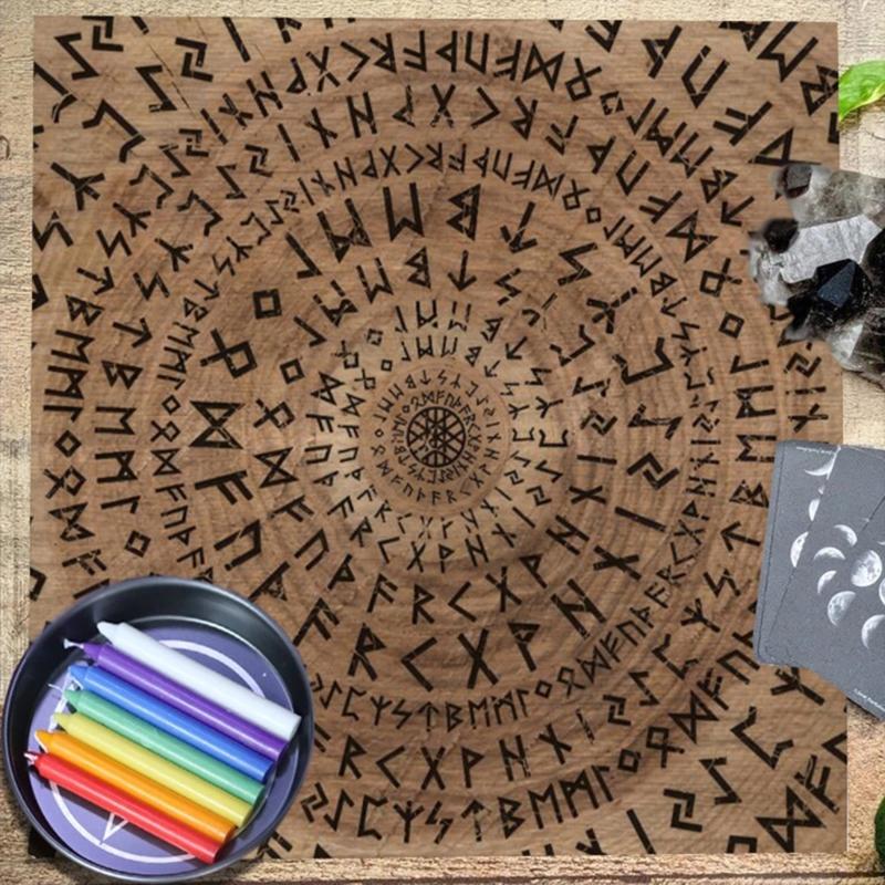 Tarot Card Tablecloth Altars Cloth Rune Pattern Astrologys Tablecloth Decors