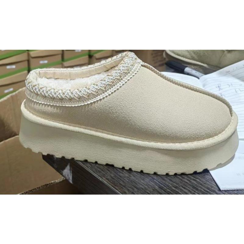 Lazy One-pedal Snow Boots Women's Winter New Fur Integrated Bag Head Slippers Muffin Thick-soled Fluffy Cotton Shoes