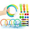 1 Set Educational Shark Rocket Throwing Toy Fish Ring Swimming Pool Toys Diving Toys Set  Kids Gifts