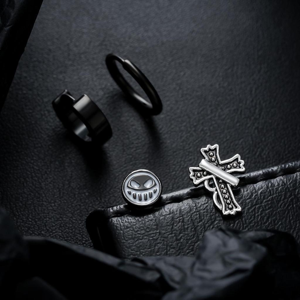 Trendy Titanium Steel Stud Earrings for Men & Women - Cool Punk Hip Hop Style, Minimalist Versatile Street Jewelry