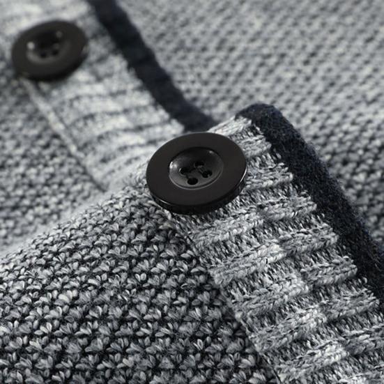 V-hals Lommer Genserjakke Høst Vinter Fleecefôr Ensfarget Cardigan Genser Yttertøy