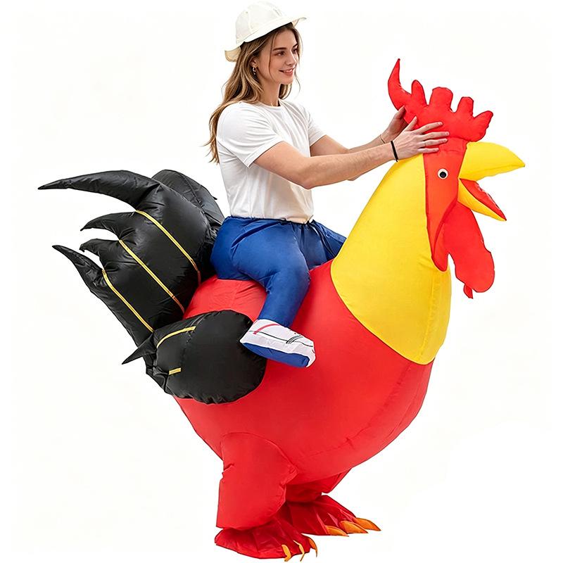 Colorful Inflatable Rooster Costume for Kids' Halloween and Stage Performances