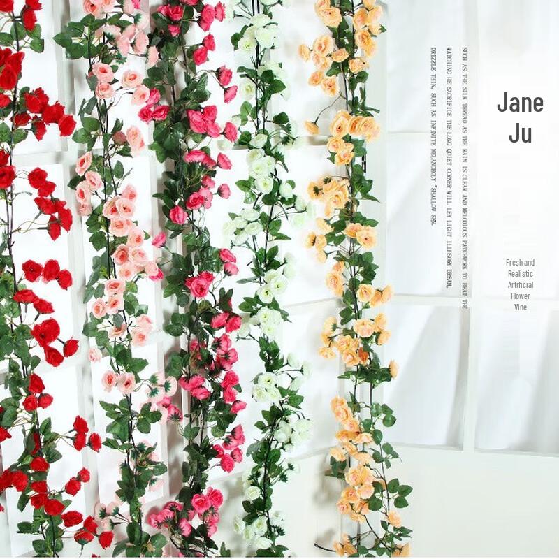 Jinsu Artificial Rose Vine Garland (10-Pack)