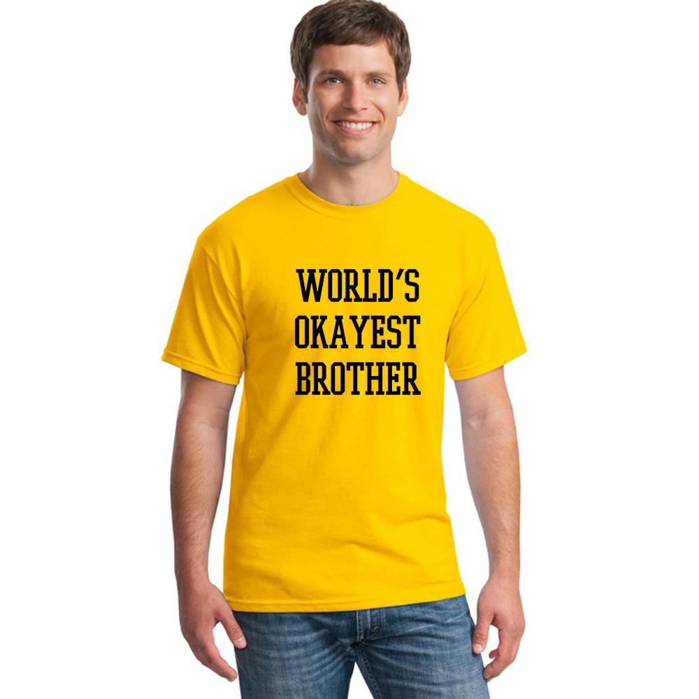 Adult Mens World S Okayest Brother Funny T Shirts Siblings Tee For Brothers T Shirt