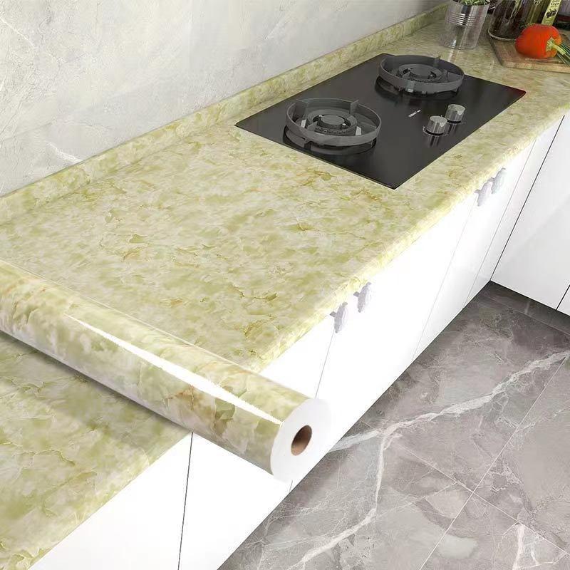 Kitchen Grease-Resistant Stickers, Waterproof Wallpaper, Heat-Resistant Marble Film, Moisture-Resistant Countertop Renovation Stickers