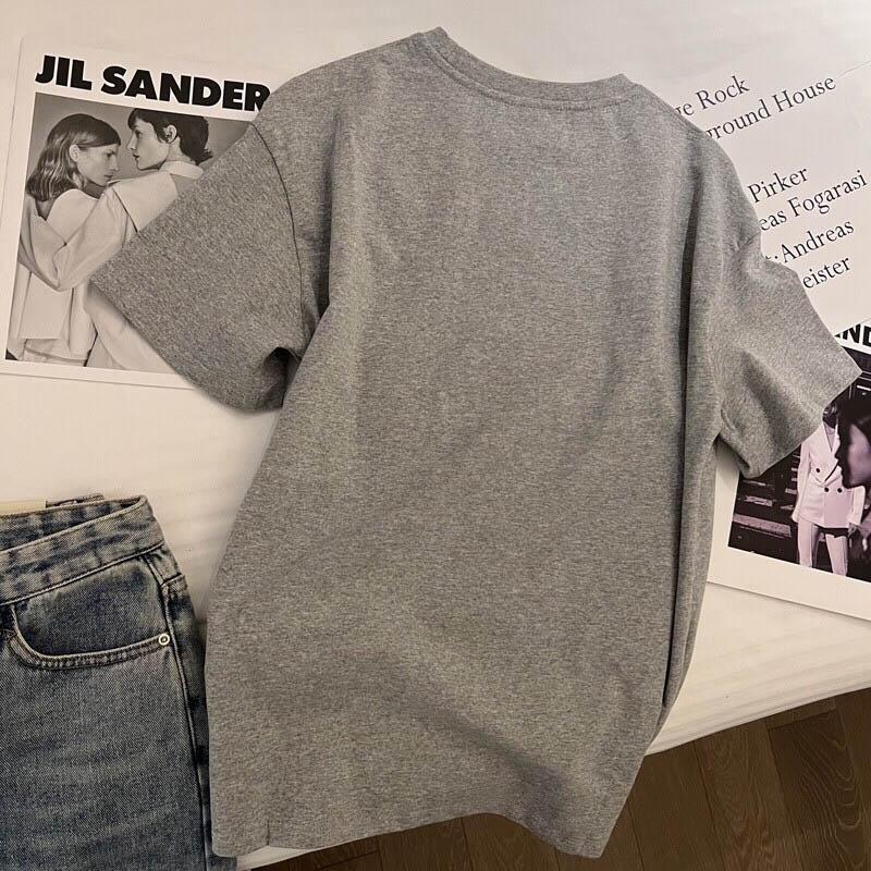 Cotton T-shirt Tops Women Summer Large Size Loose Printed Casual Pullover T-shirt Top