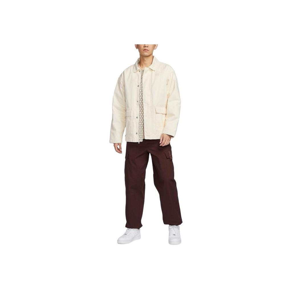 Nike FW23 NAI-KE Series Chinese Collar Workwear Outdoor Casual Jacket Unisex Jacket Off-White FV5442-110