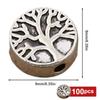 100 Pièces Perles Arbre de Vie Alliage Plaqué Argent Espaceur Charm pour Bracelets de Style Européen et Accessoire pour la Fabrication de Bijoux