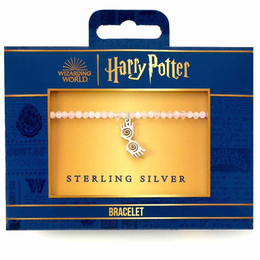 Harry Potter Semi Precious Stone Bracelet with Sterling Silver Luna Glasses Charm
