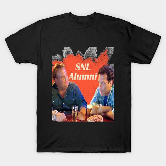 

Men Black Print T-shirt Snl Alumni No-Cut Transfer Paper Print Cotton Tshirt 4XL чорний
