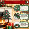 Christmas Tree Shaped Sacks Drawstring Gift Bags, Xmas Hanging Treat Sacks, Reusable Fabric Bags Holiday Candy Small Storage Pouches for Decorations