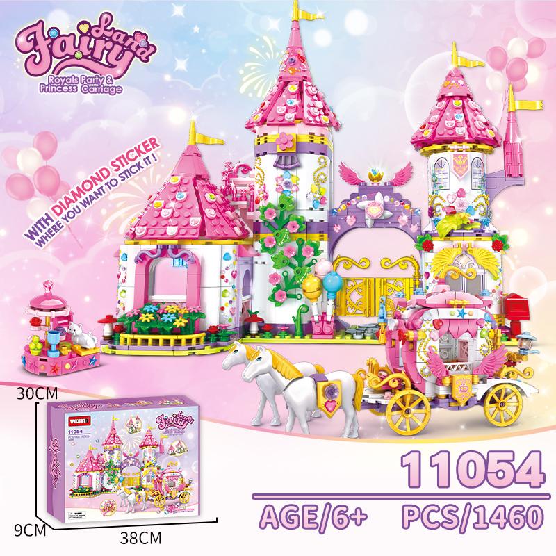 

Woma Toys Spot Goods 11054 Детская сборка, модель кареты замка принцессы, строительный блок, набор игрушек для девочки