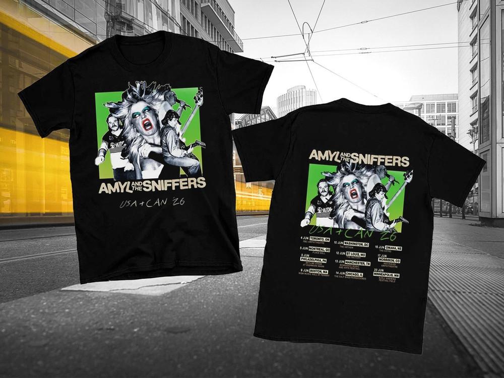 

Amyl And The Sniffers 2 Sides 2026 USA and CAN Tour Black S-5XL Shirt CA099 Unisex T-Shirt XXL