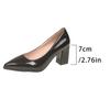 Women Shoes Green Chunky Heel High Heels Sexy Pointed Toe 7Cm Pumps Wedding Dress Shoes Rubber Bottom High Heels Ladies