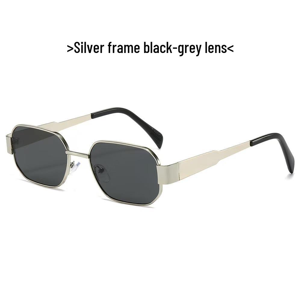 Arc de Triomphe Oval Metal Sunglasses: Women's Fashionable Street Style Sunshade Glasses