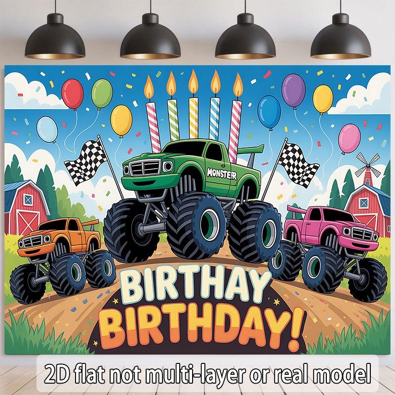 Party Backdrop Flat Monster Trucks Events Wedding Coming Ceremony Four Season Event Photo Background Front Door Decor