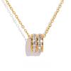 Double Row Pendant Necklace Gold Plated Stainless Steel Waterproof Hypoallergenic Elegant Party Fashion Jewelry for Women