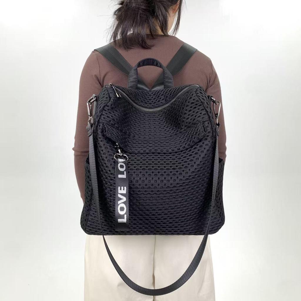 Ladies Mesh Personality Versatile Backpack Large Capacity Retro Multifunctional Shoulder Bag