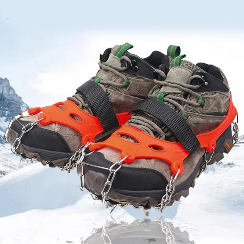 Stainless Steels Ice Spikes Ice Cleats Crampons, 23 Spikes Shoe Ice Snow Grips