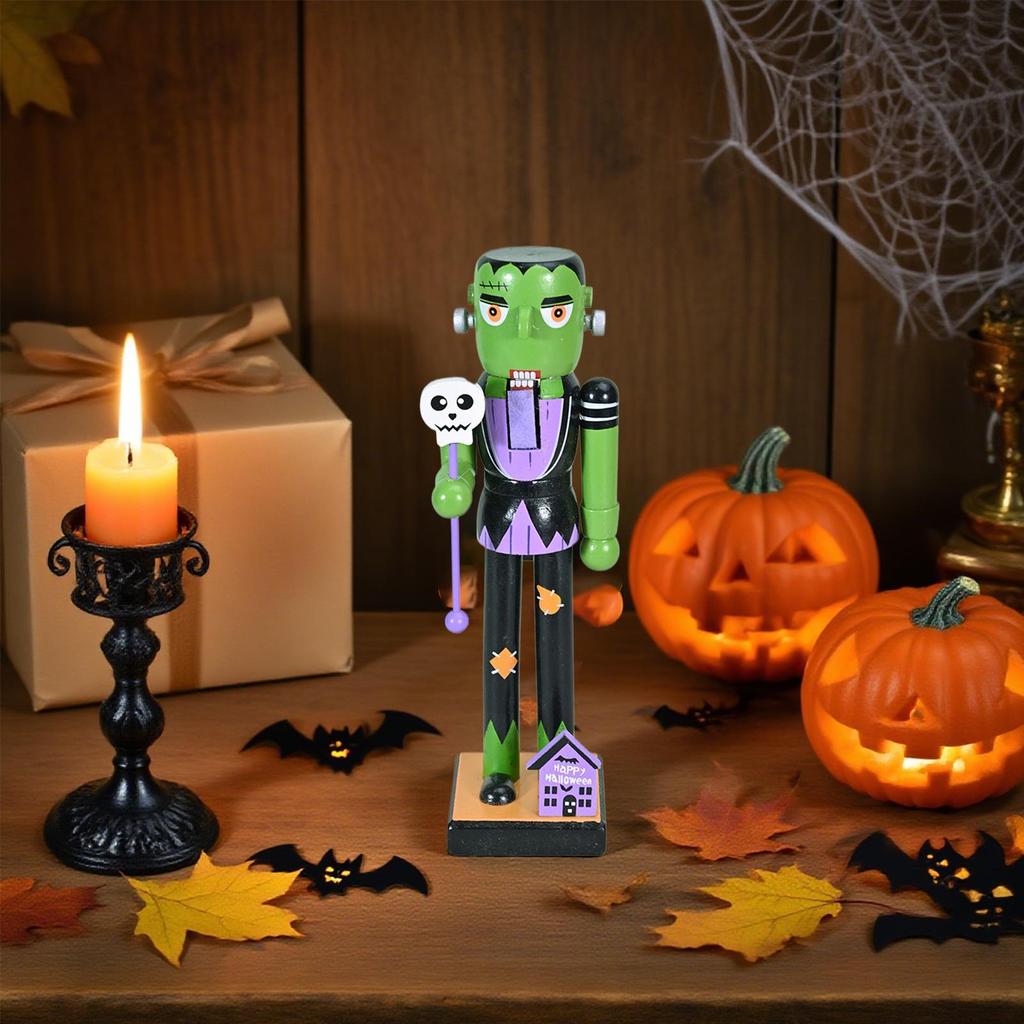 Halloweenský dřevěný louskáček Sváteční dekorace Kostra Dýně Louskáček Halloweenská figurka Plniva do tašek s dobrotami Pro domácí vystavení