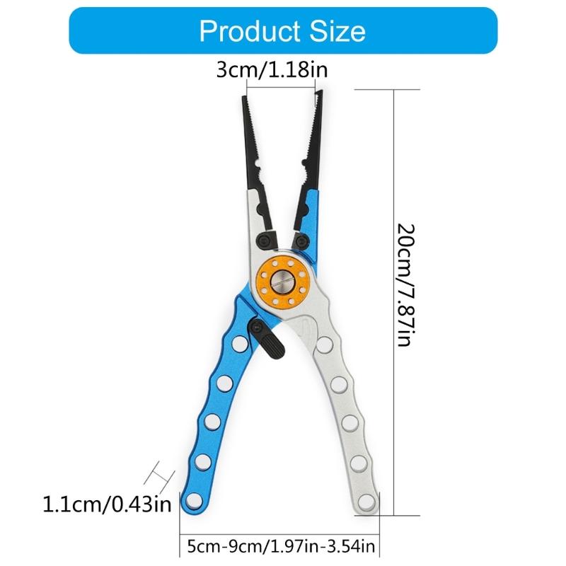 Aluminum Alloy Multifunction Fishing Pliers, Suitable for Anglers Campers Cutting Lines and Hook Removal, Bottle Opening