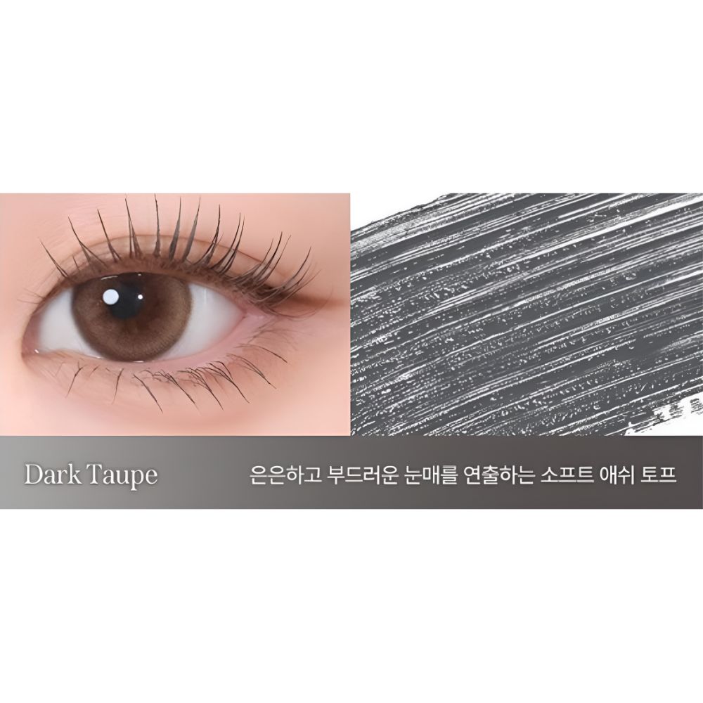 MILK TOUCH Iconic Curling Mascara 24H Long Lasting Volume Lash Fixer 4 Colors Smudge Proof 01 Dark Taupe