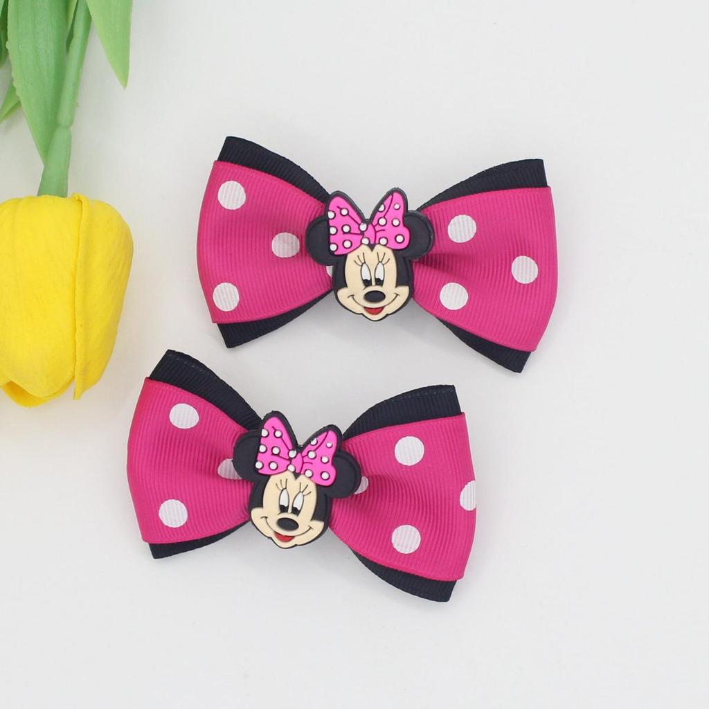 Polka Dot Bow Hair Clips - Sweet Mickey Style, New Trend
