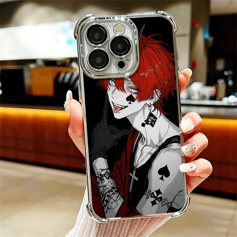 Devil Bad Boy Anime Style Plating Phone Case For Iphone 16 17 Pro Max Air 16E 14 15 Plus 12 13 Mini Anti-Fall Airabag Cover