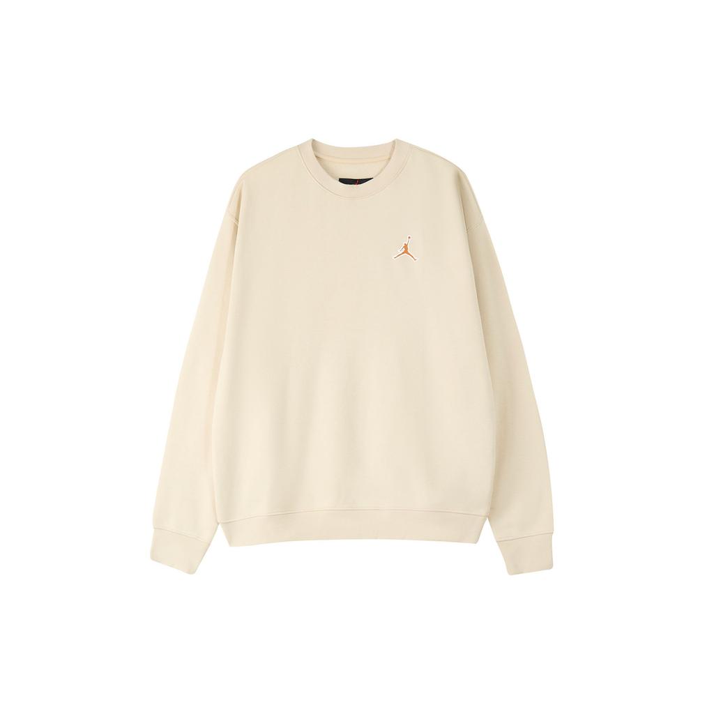 Jordan Logo Print Fleece Crew Neck Sweatshirt Men Sweatshirt Light-Yellow FD0594-206