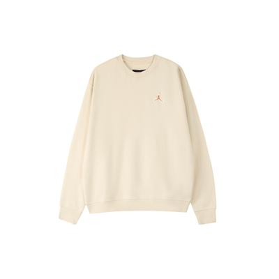 Jordan Logo Print Fleece Crew Neck Sweatshirt Men Sweatshirt Light-Yellow FD0594-206
