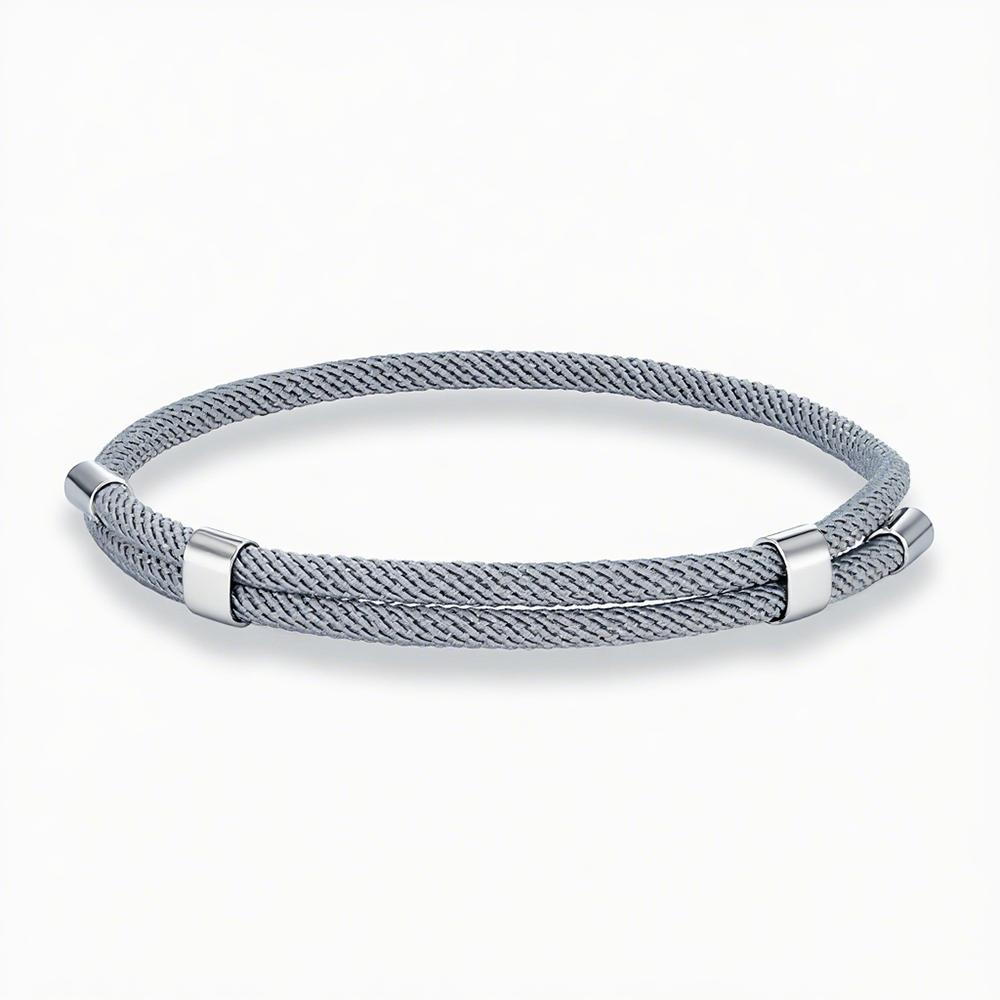 Simple Men Women Bracelet 3mm Durable Marine Rope With Polished Steel Closure Jewelry Summer Beach Gifts