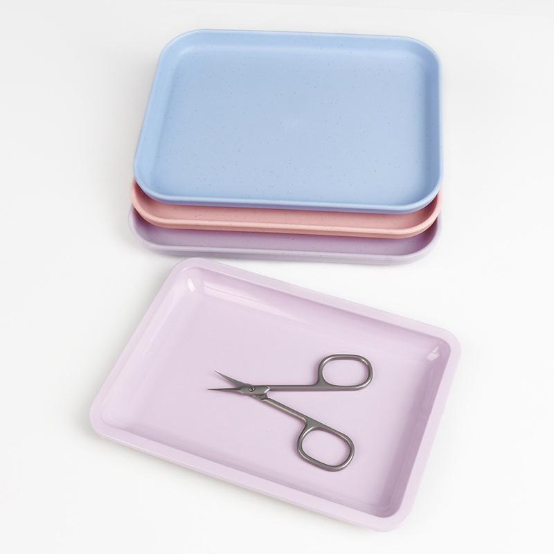 1Pc Square Stainless Steel Cosmetic Storage Tray Nail Art Equipment Plate Tools Dental&False Nails Nail Decorations Display Tray