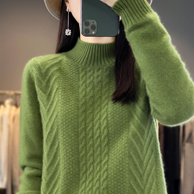 Damen Kaschmirpullover Qinghe Kaschmir 30% Kaschmir 70% Wolle warm und modisch Allrounder Herbst und Winter