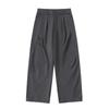 Japanese Retro Pleated Loose Wide Leg Trousers Unisex Casual Pants With Pocket Detail