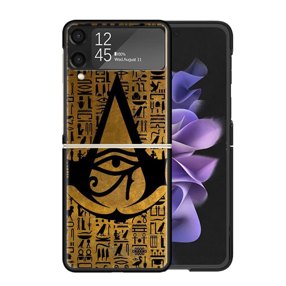 Egypt Nefertiti Anubis Ankh Pharaoh Cases For Samsung Galaxy Z Flip 4 5 6 7 3 Z Flip7 Flip6 Flip4 Flip5 Flip3 5G Hard Shockproof
