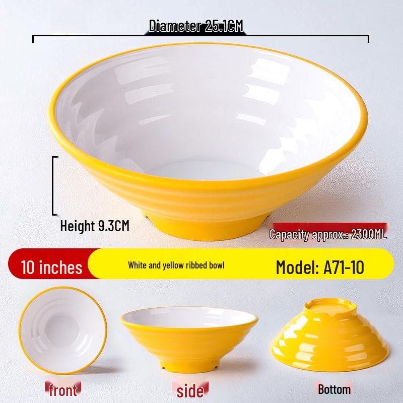 

10-Inch Two-Tone Melamine Noodle Bowl & Utensil Set