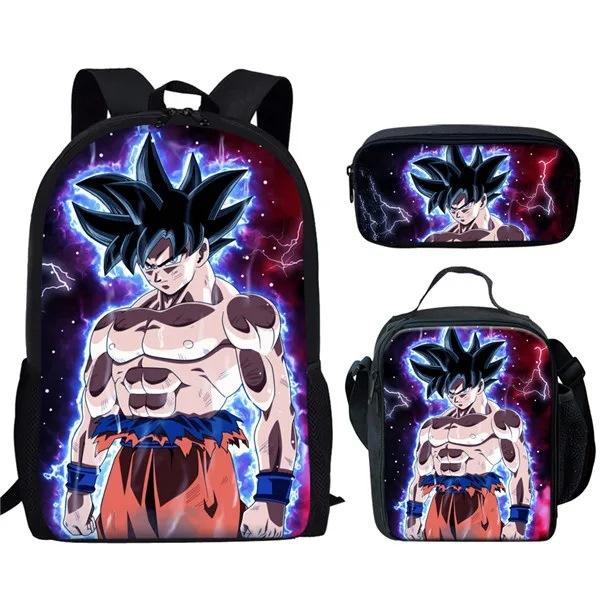 Animation seven dragon ball backpack, primary and secondary school schoolbag, satchel, shoulder bag, pencil case three-piece set