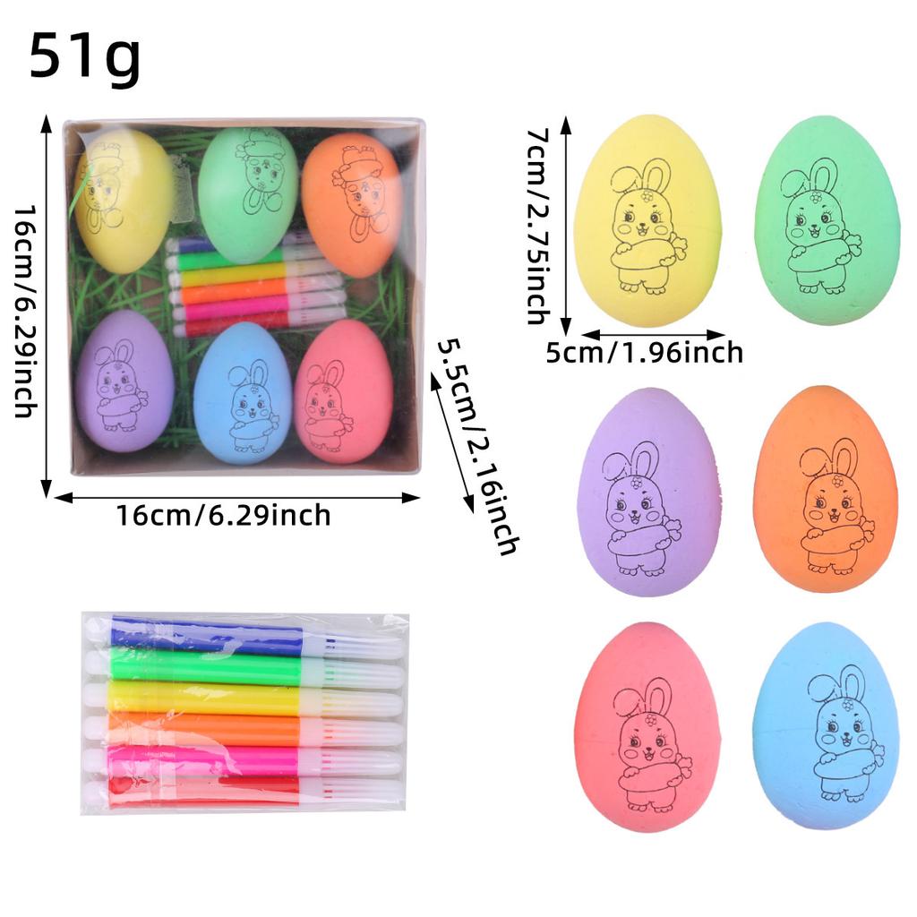 Easter Egg Diy Children'S Hand-Painted Rabbit Chick Simulation Egg Set Graffiti Resurrection Egg Toy