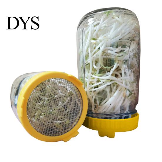 Sprouting Lid Easy To Clean Good Drainage Mason Jar Germinating Plastic Sprout with Stainless Steel Screen for Household Kit