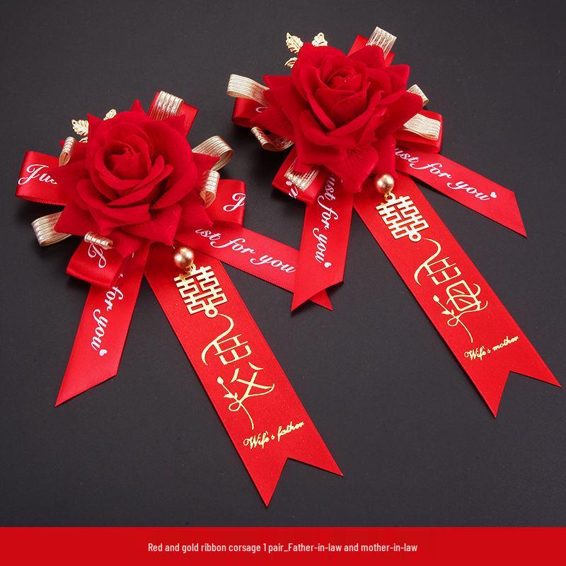 Wedding Corsage & Boutonniere Set for Bride, Groom, Bridesmaids & Groomsmen