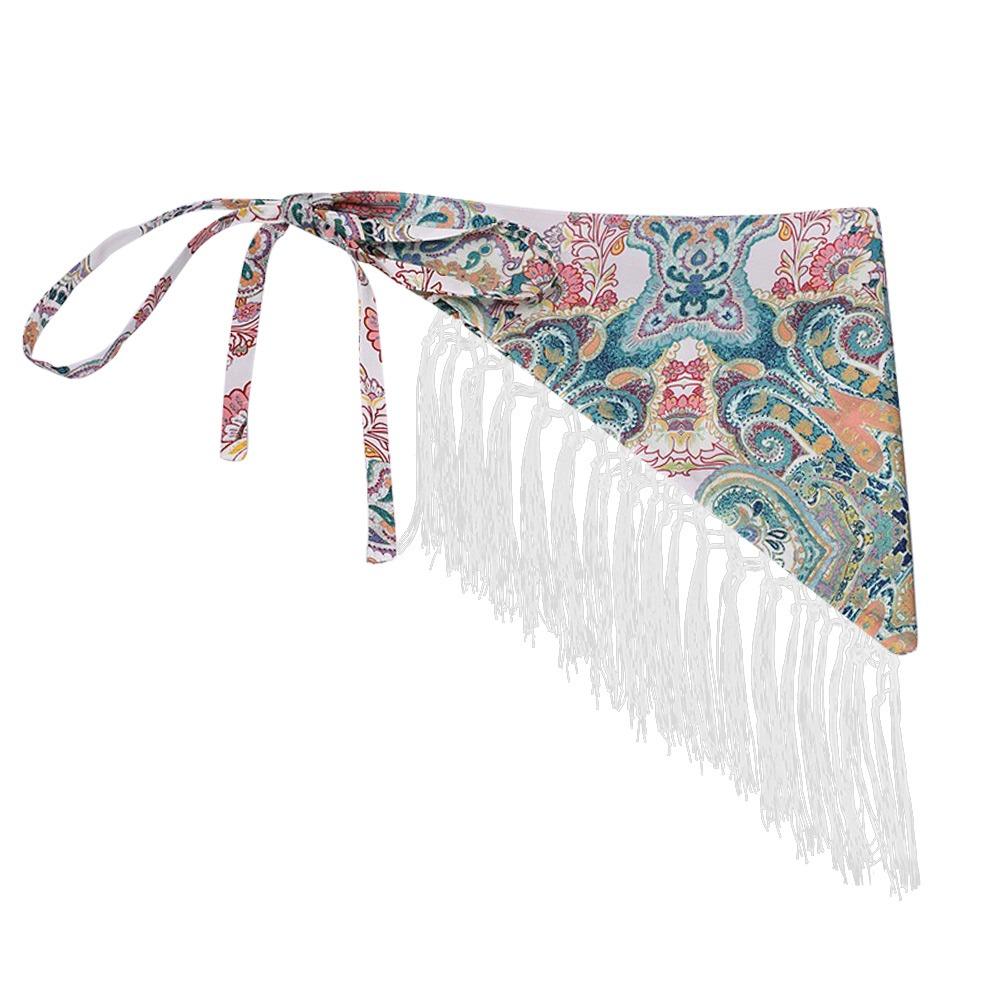 

Этническая треугольная юбка с бахромой по подолу и широким поясом Декор для платья или джинсов Style 4