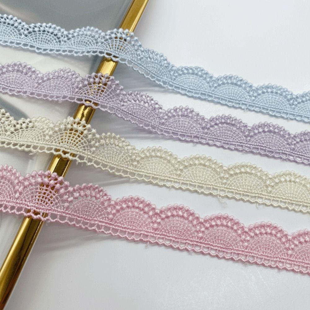 For Women 15 Yards Lace Trim Single Sided Colorful Embroidery Lace Various Colors Semicircle Shape DIY Trims Handmade Decoration