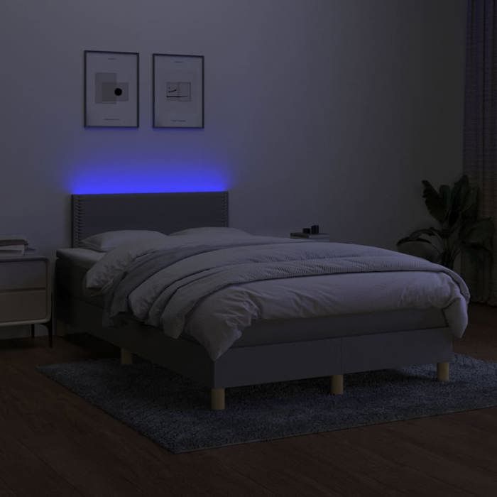 Maison Exclusive - Sommier à lattes de lit matelas LED Gris clair 120x200 cm Tissu